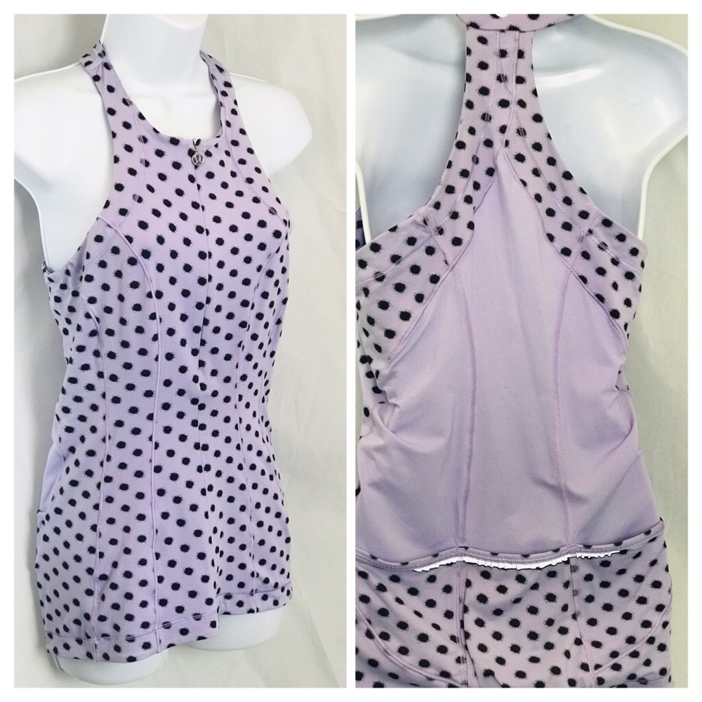 Lululemon Size 6 Purple Dot S/less Cycling Jersey